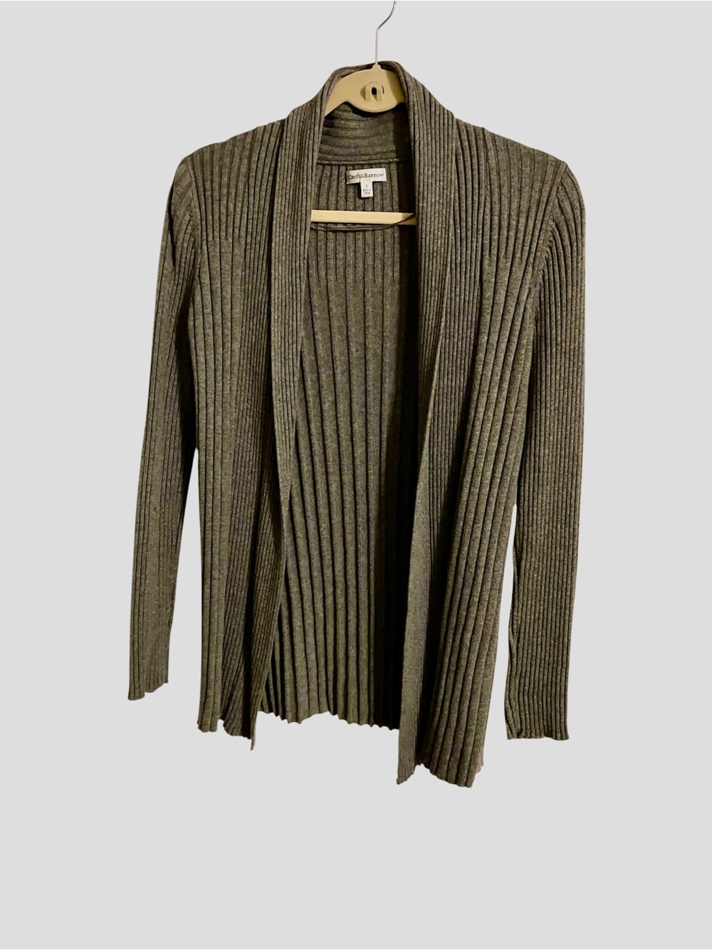Croft & Barrow Gray Ribbed Open Front Cardigan – Size Small - Picture 4 of 9